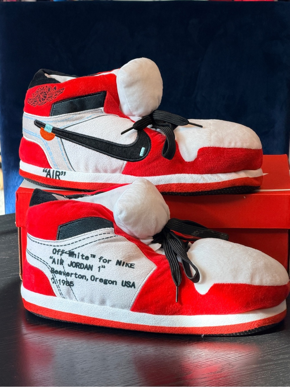 Nike Slippers - Red White Black Air Jordan Plush Slippers